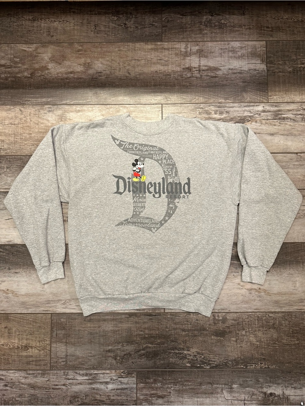 Disney Gray Crewneck Sweatshirt with Mickey Graphic